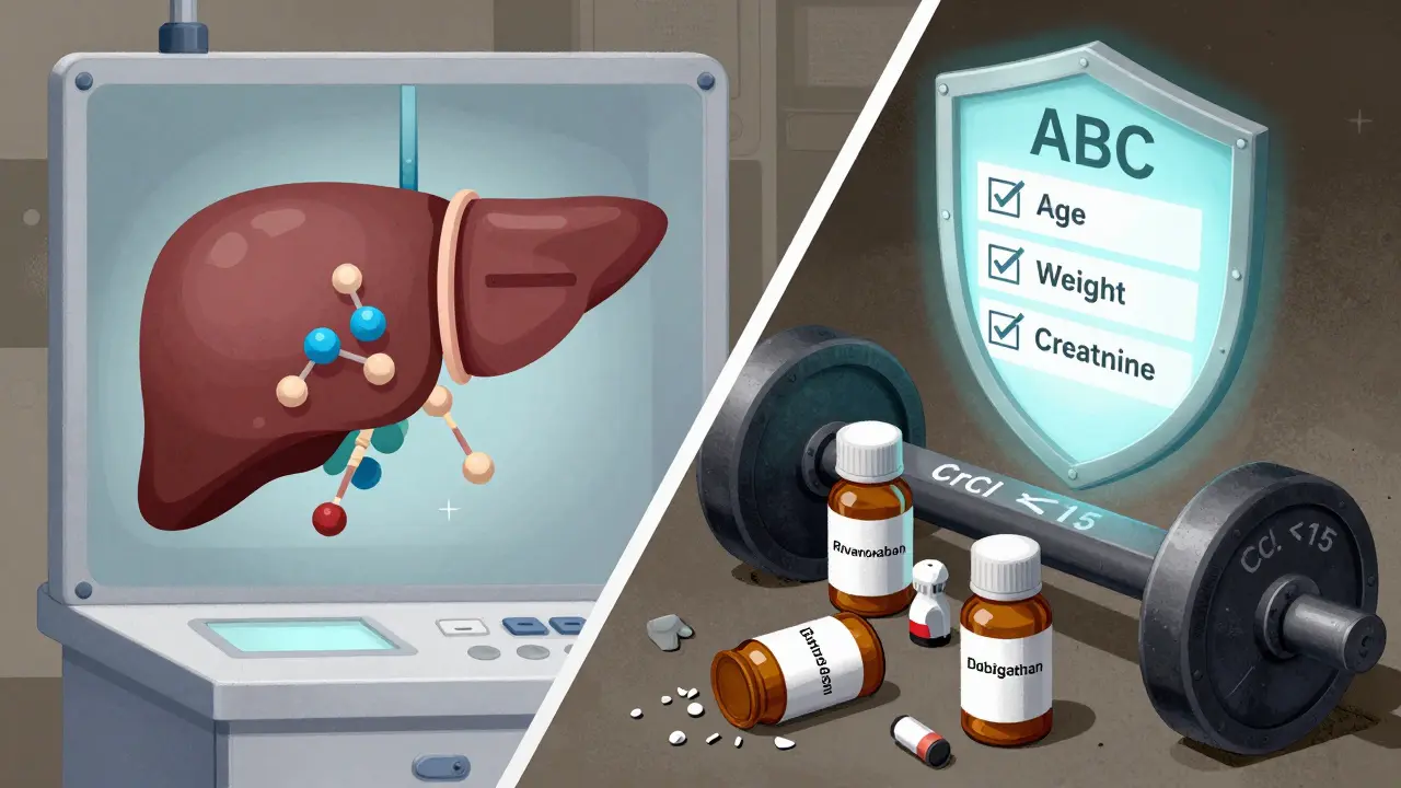 Dialysis machine filtering apixaban safely, other blood thinners crushed under CrCl <15 weight bar.