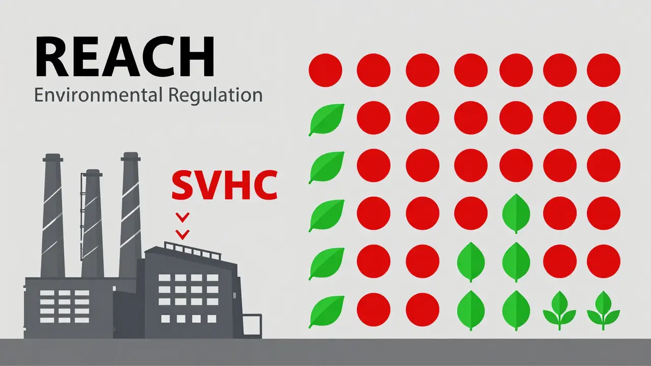 Chemical factory with hazardous substances replaced by safe alternatives geometrically