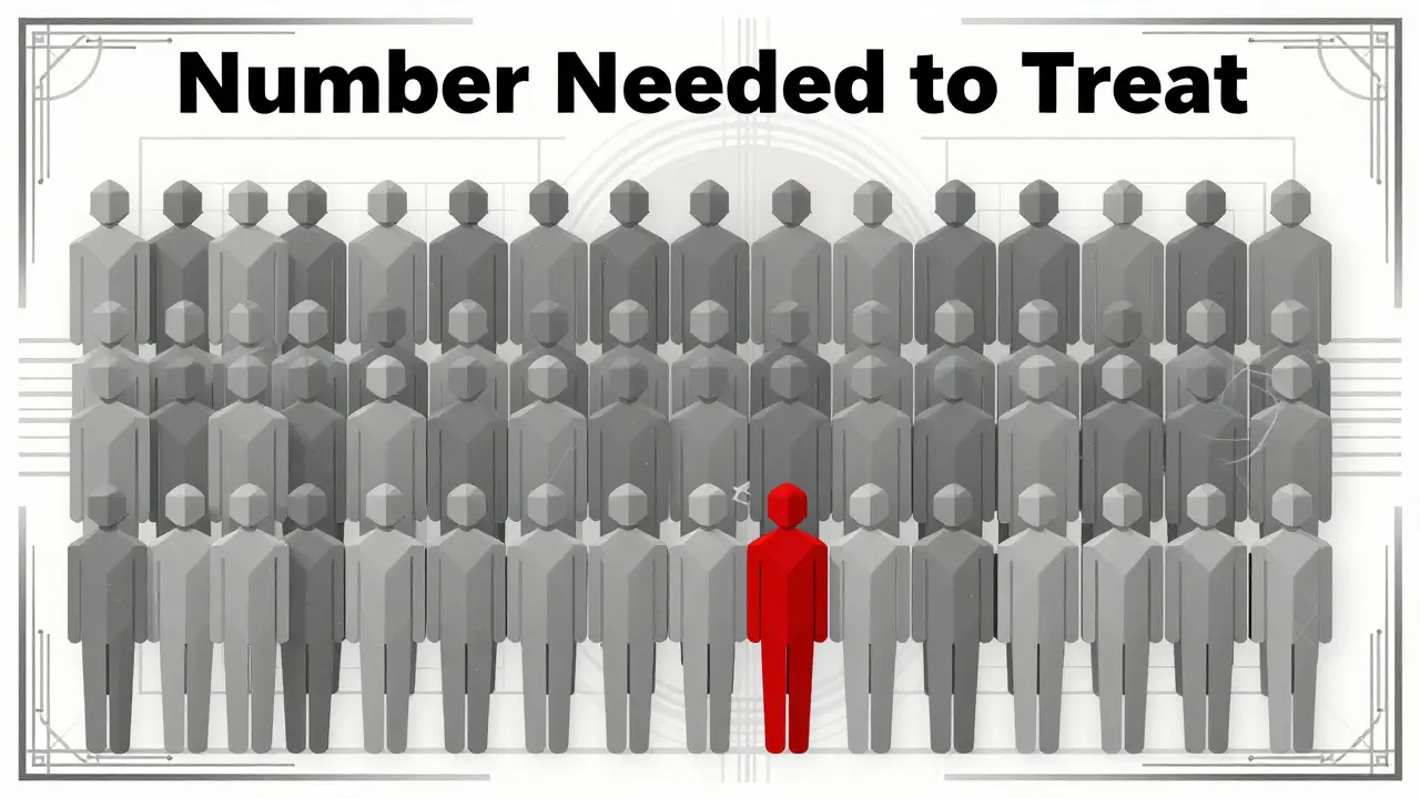 Geometric grid of 100 silhouettes with one figure highlighted in red to show NNT.